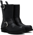 Stella McCartney Black Trace Buckle-Strap Biker Boots