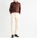 Brioni - Slim-Fit Cotton-Blend Corduroy Trousers - Neutrals