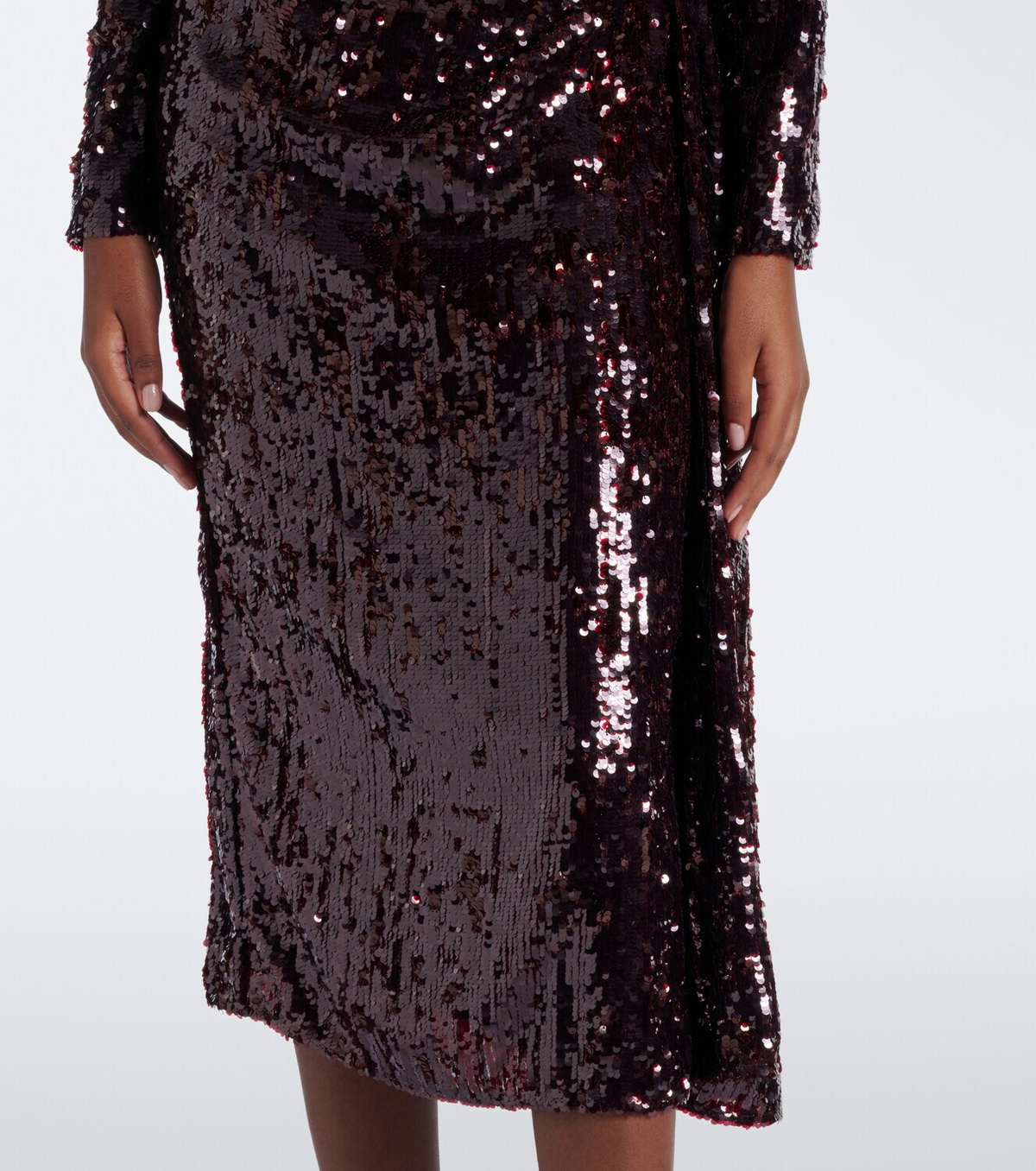 Erdem Floral-appliqué gathered sequined midi dress