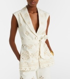 Veronica Beard Townes eyelet cotton twill vest