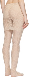 MARIE ADAM-LEENAERDT Beige Lace Miniskirt