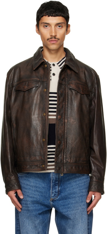 Photo: Hugo Brown Regular-Fit Leather Jacket