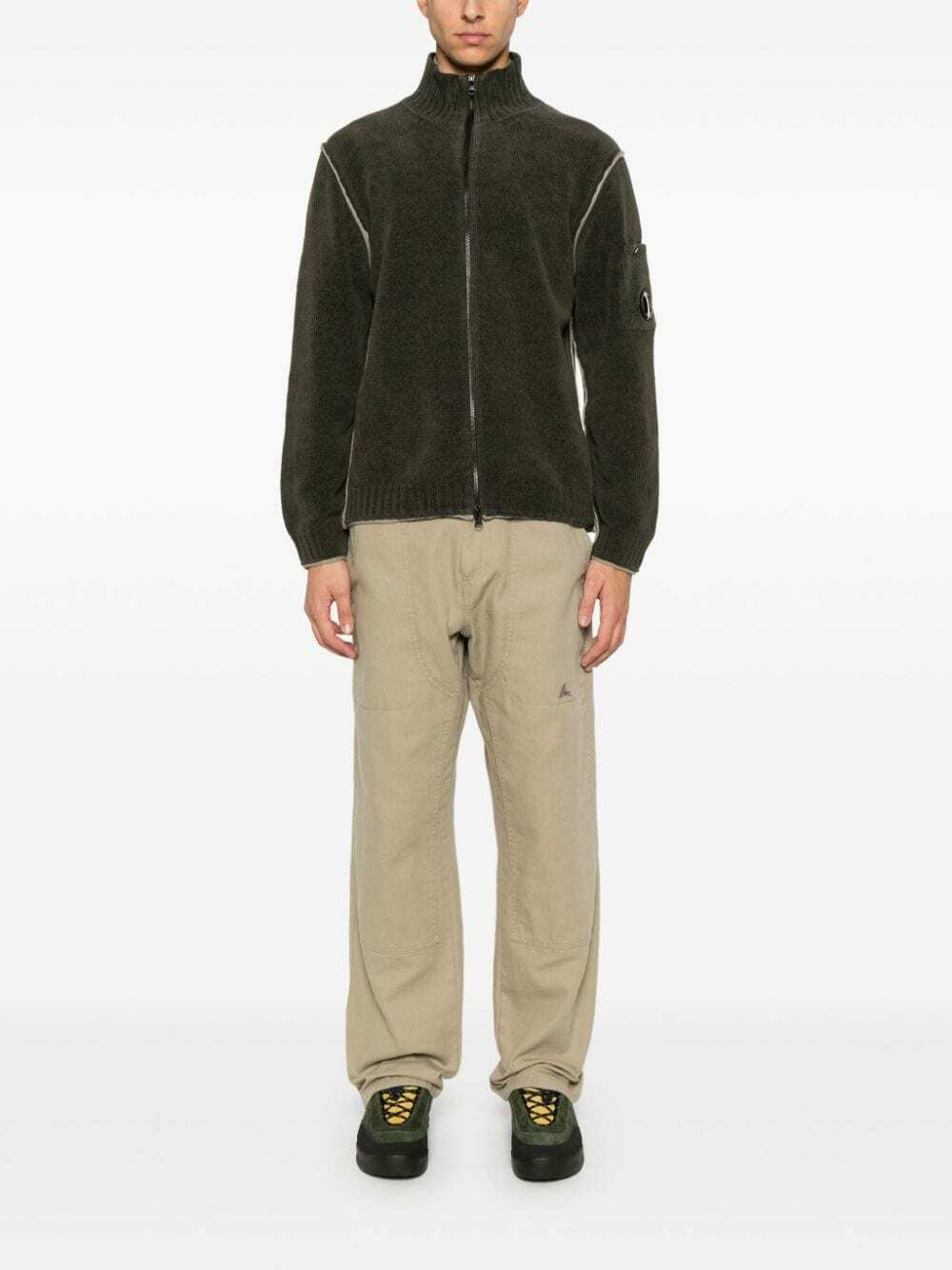 C.P. COMPANY - Cotton Adn Chenille Double-faced Cardigan C.P. Company
