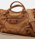 Balenciaga Le City Medium suede top-handle bag