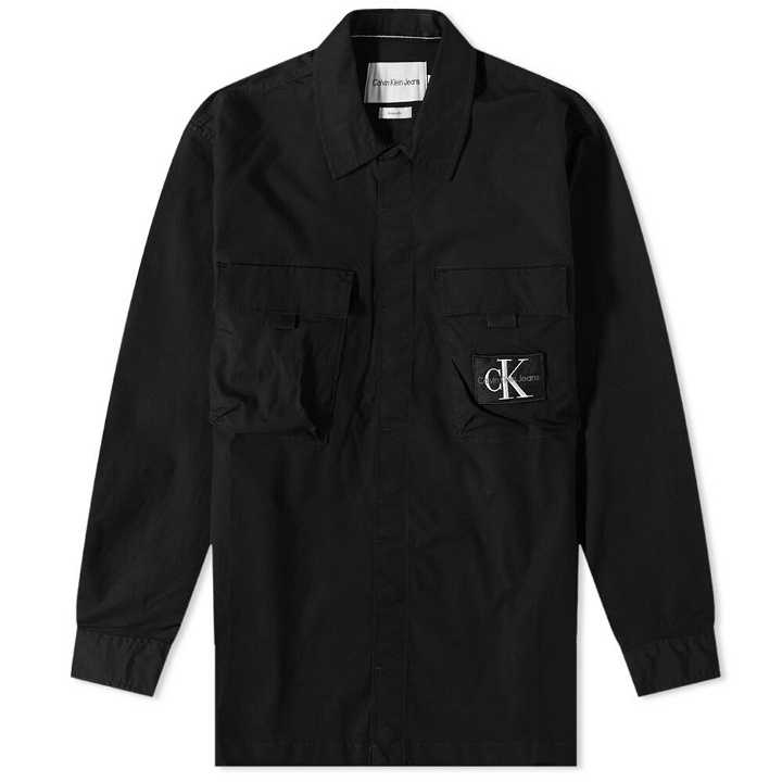 Photo: Calvin Klein Men's Utility Cargo Overshirt in Ck Black