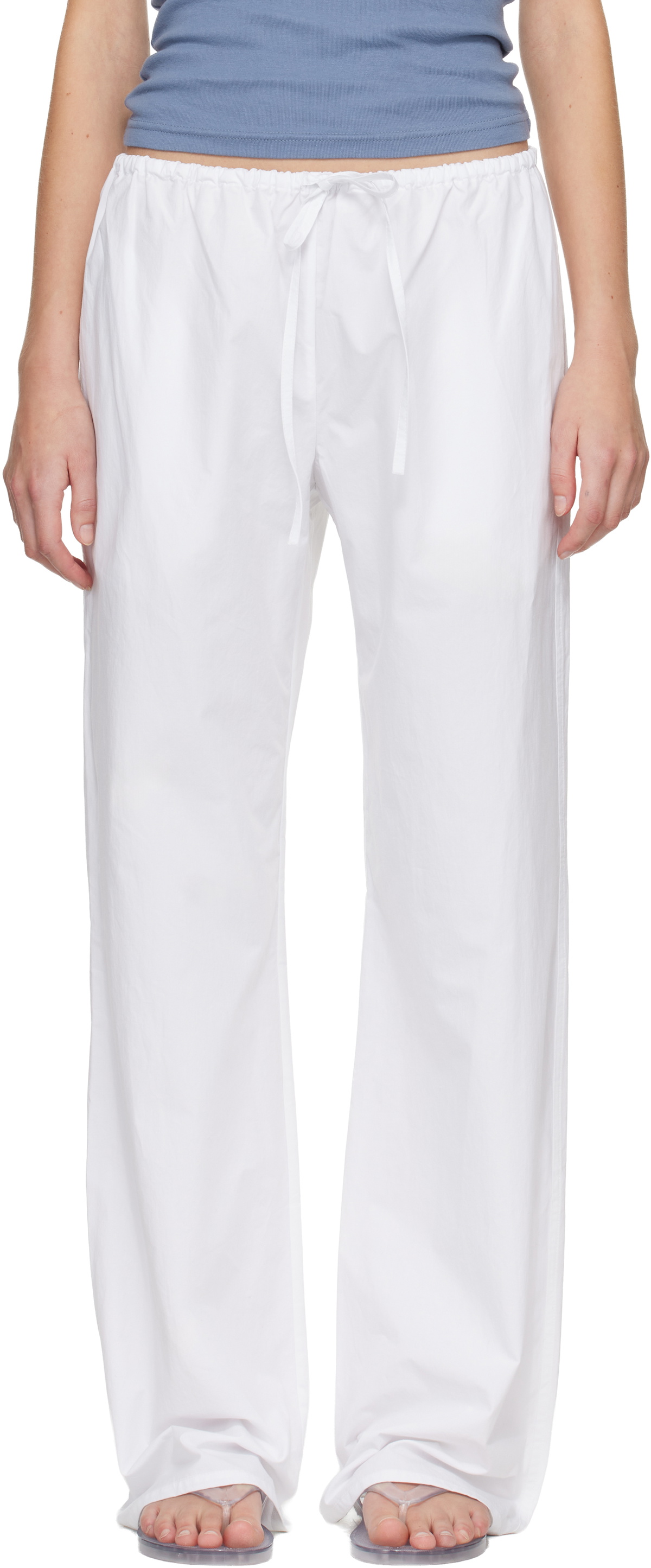 Matteau White Drawcord Trousers