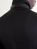 TOM FORD - Peach Touch Leather-Trimmed Poplin Gilet - Black