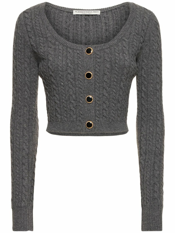 Photo: ALESSANDRA RICH Wool Knitted Cardigan