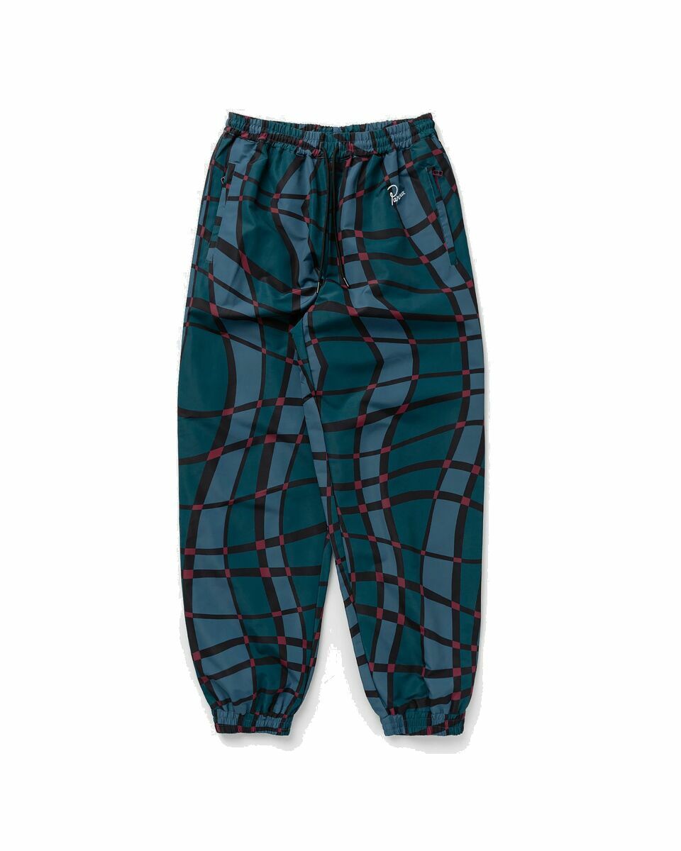 Photo: By Parra Squared Waves Pattern Track Pants Green - Mens - Track Pants