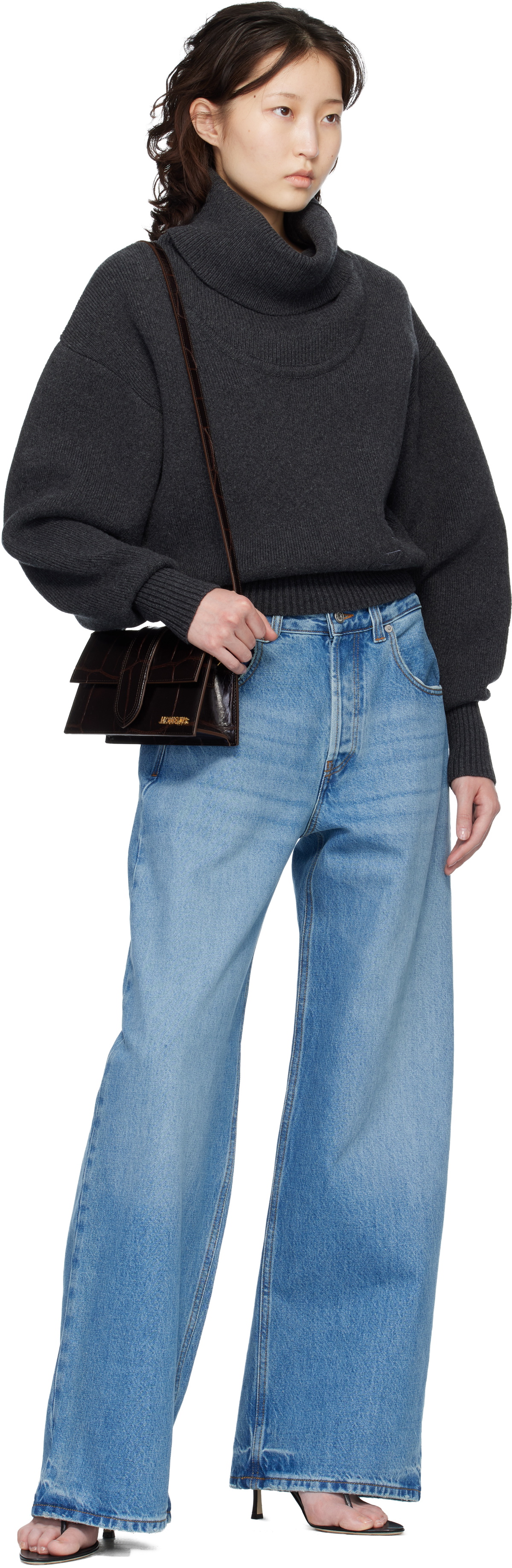 JACQUEMUS Brown 'The large Bambino' Bag