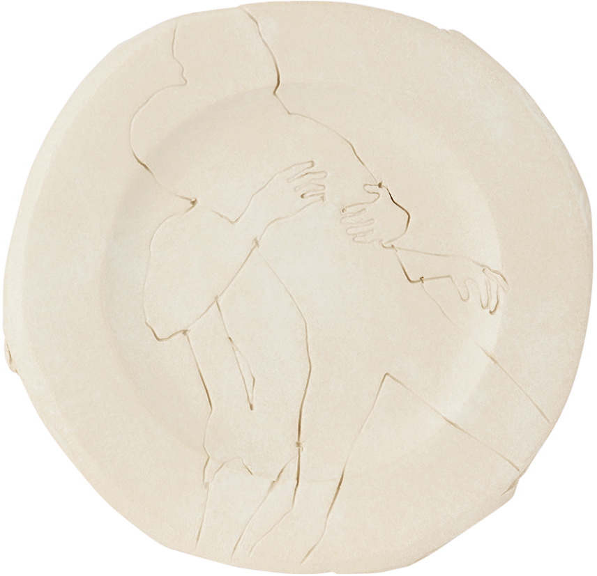 Yellow Nose Studio SSENSE Exclusive White You Hold Me I Hold You Dessert Plate