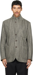 Drake's Gray Herringbone Tweed Mk. VII Games Blazer