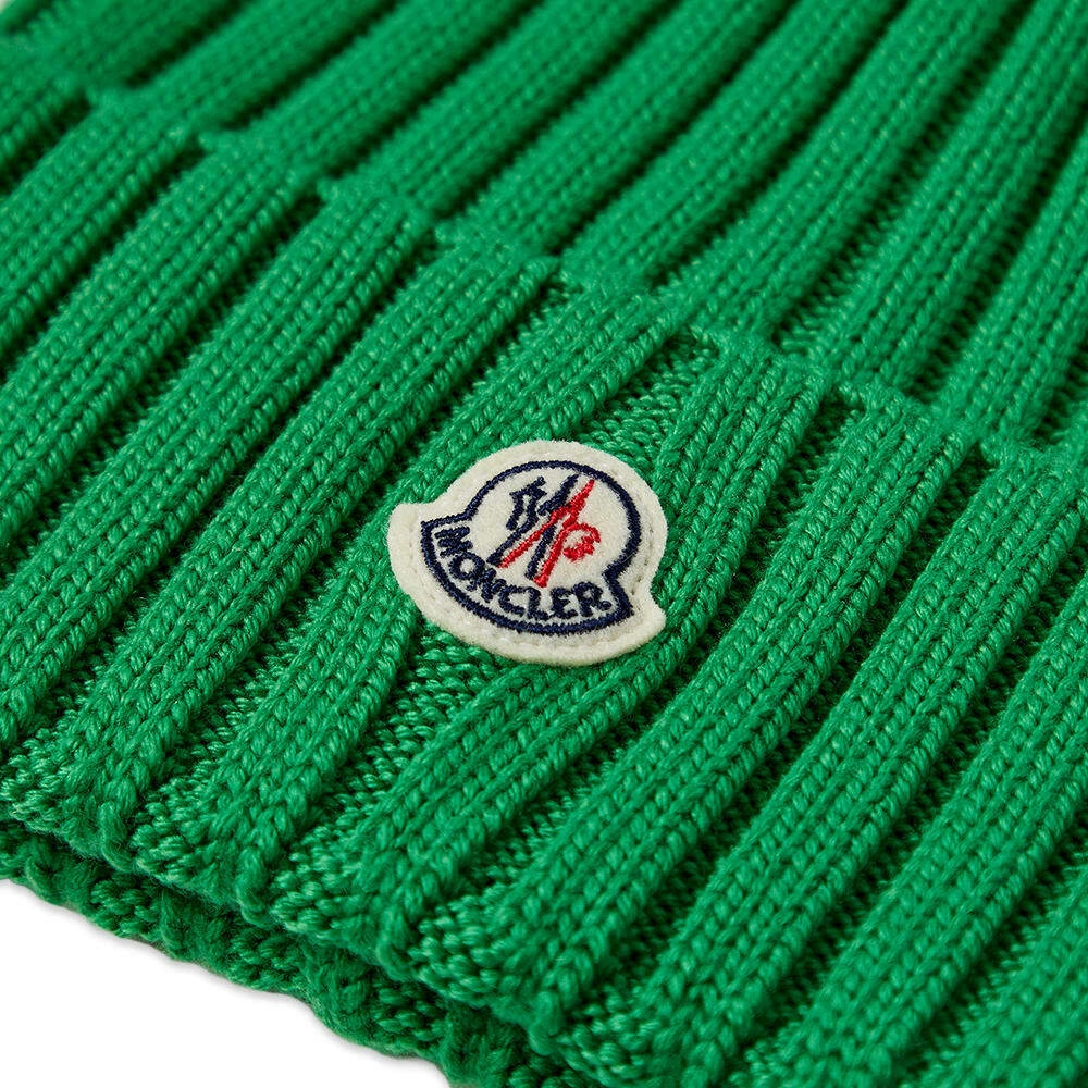Moncler Women's Logo Beanie Hat in Green Moncler