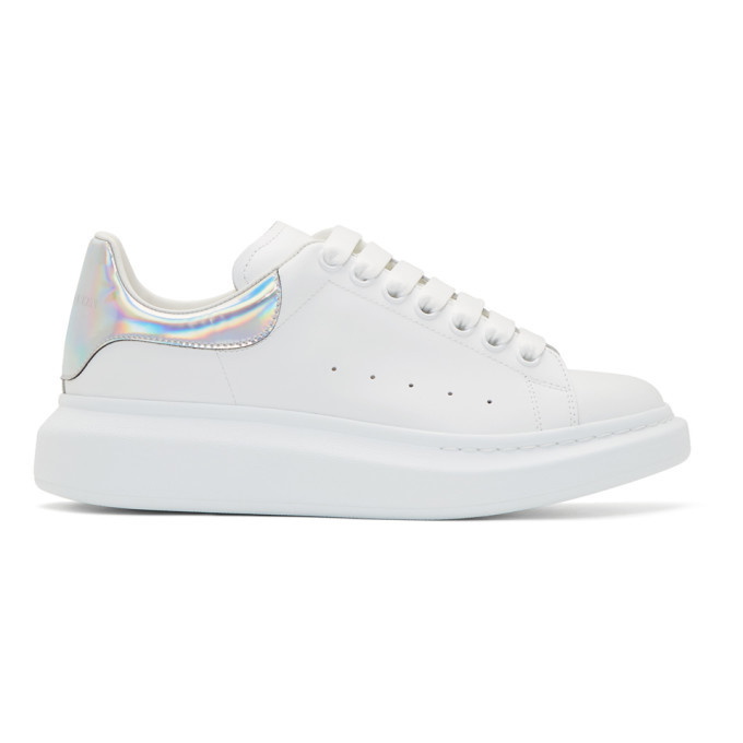 Photo: Alexander McQueen SSENSE Exclusive White and Silver Oversized Sneakers