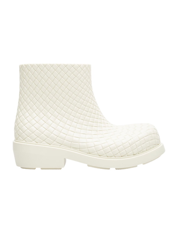 Photo: Bottega Veneta Fireman Intreccio Ankle Boots