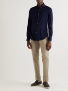 Loro Piana - Slim-Fit Tapered Stretch-Cotton Twill Trousers - Neutrals