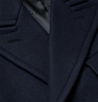 4SDesigns - Double-Breasted Melton Wool-Blend Coat - Blue
