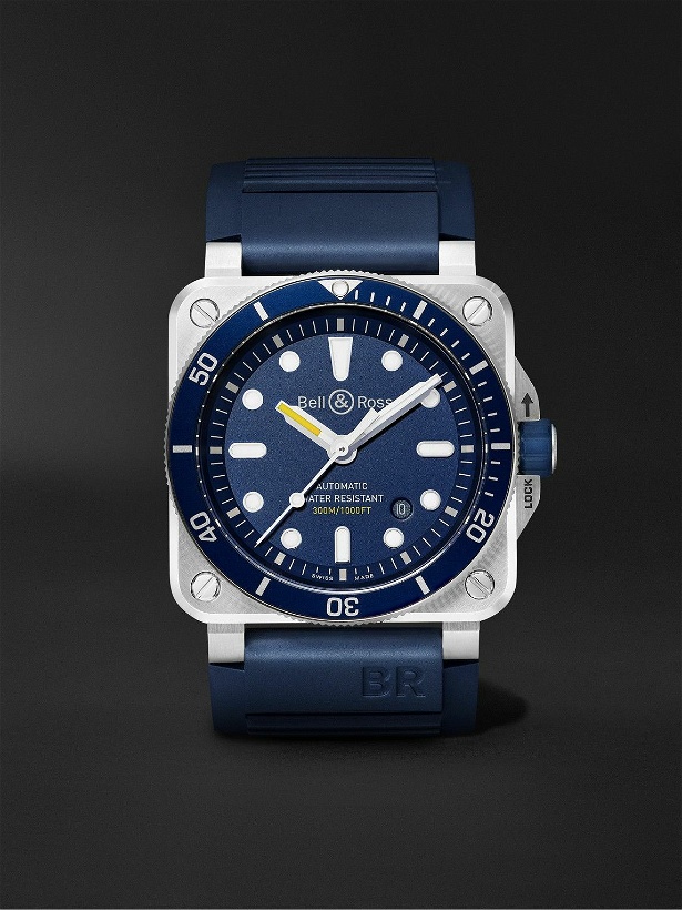 Photo: Bell & Ross - BR 03-92 Diver Blue Automatic 42mm Stainless Steel and Rubber Watch, Ref. No. BR0392-D-BU-ST/SRB