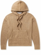 Off-White - Logo-Embroidered Brushed Mohair-Blend Hoodie - Brown