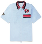 Burberry - Logo-Appliquéd Cotton Shirt - Blue