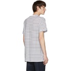 Neil Barrett White and Black Stripe T-Shirt