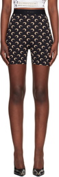 Marine Serre Black Recycled Moon Jersey Mini Shorts