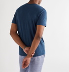 Onia - Chad Striped Linen-Blend T-Shirt - Blue