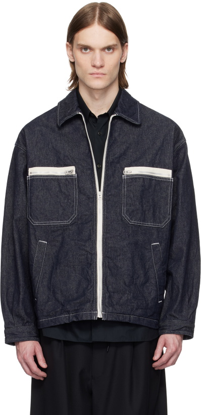 Photo: Comme des Garçons Homme Navy Garment Washed Denim Jacket