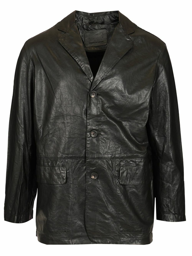 Photo: Giorgio Brato Blazer Wrinkled Lamb Leather Col. Nero