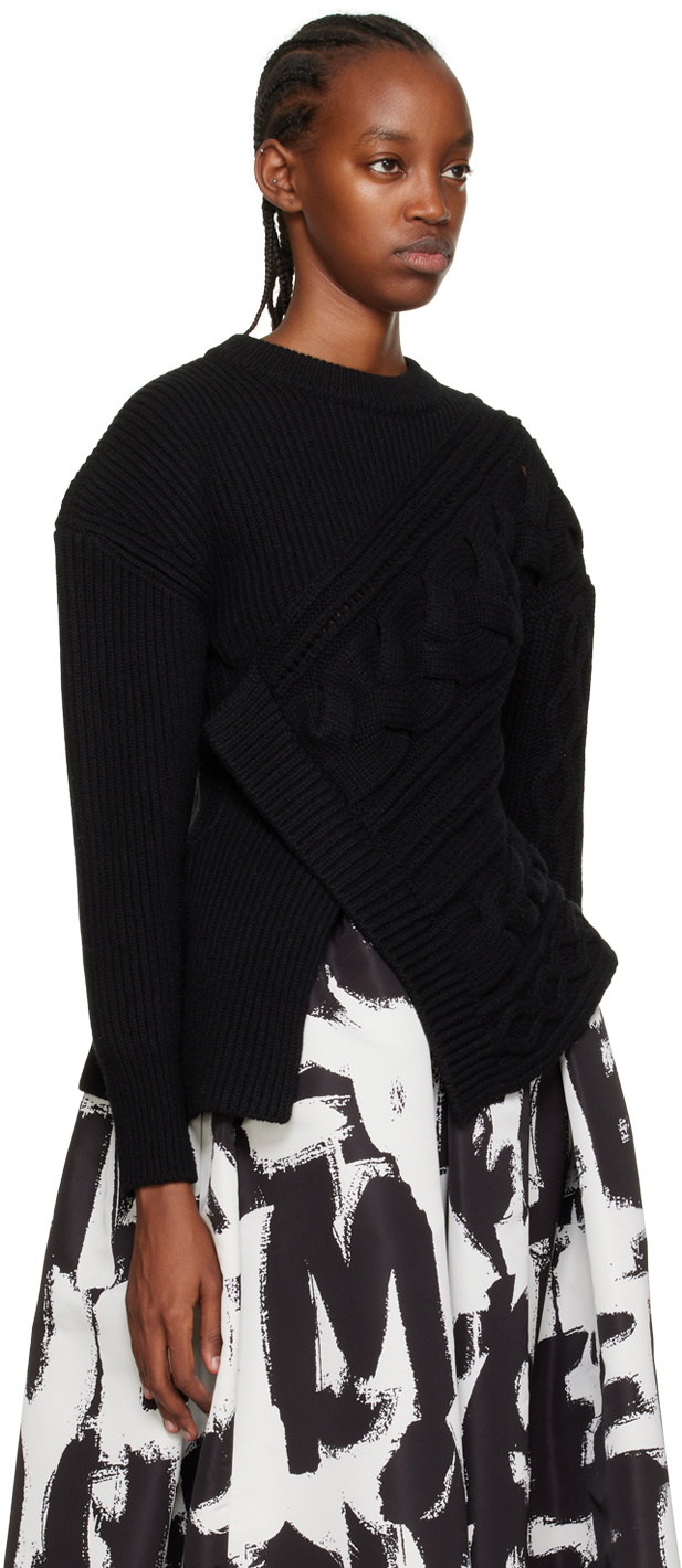 Alexander McQueen Black Twisted Sweater