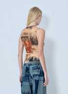 Jean Paul Gaultier Mesh Printed Journal Tank Top