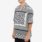 Versace Men's Geometric Print Vacation Shirt in Black/White