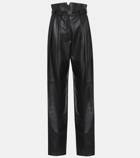 Fendi High-rise leather straight pants