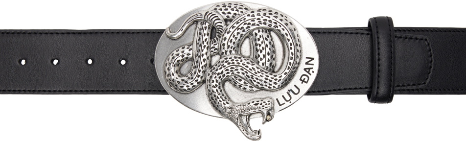 LU'U DAN Black Twisted Snake Cowboy Belt