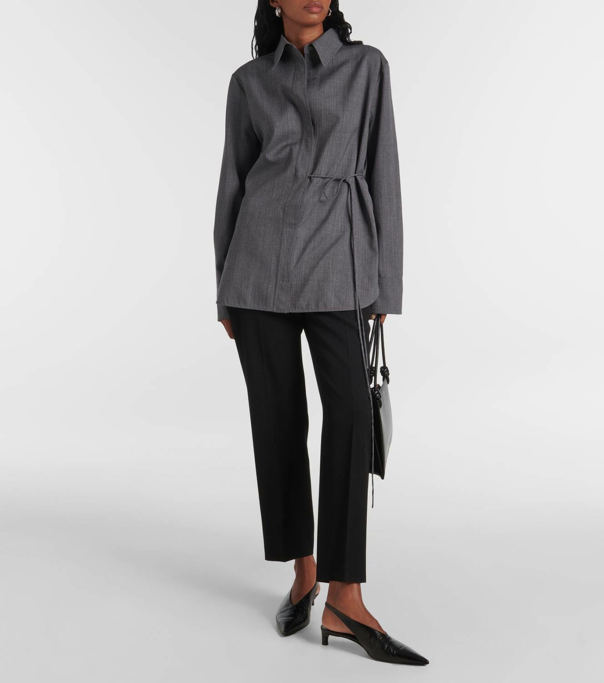 Jil Sander Belted wool shirt