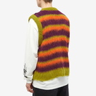 Brain Dead Men's Blurry Lines Alpaca Knit Vest in Brown Multi