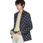 Gucci Blue All Over GG Blazer
