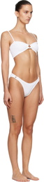 Hunza G White Misty Tonal Hoop Bikini