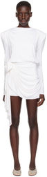 Magda Butrym White Round Neck Minidress