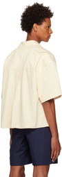 King & Tuckfield Off-White Oversized Bowling Shirt