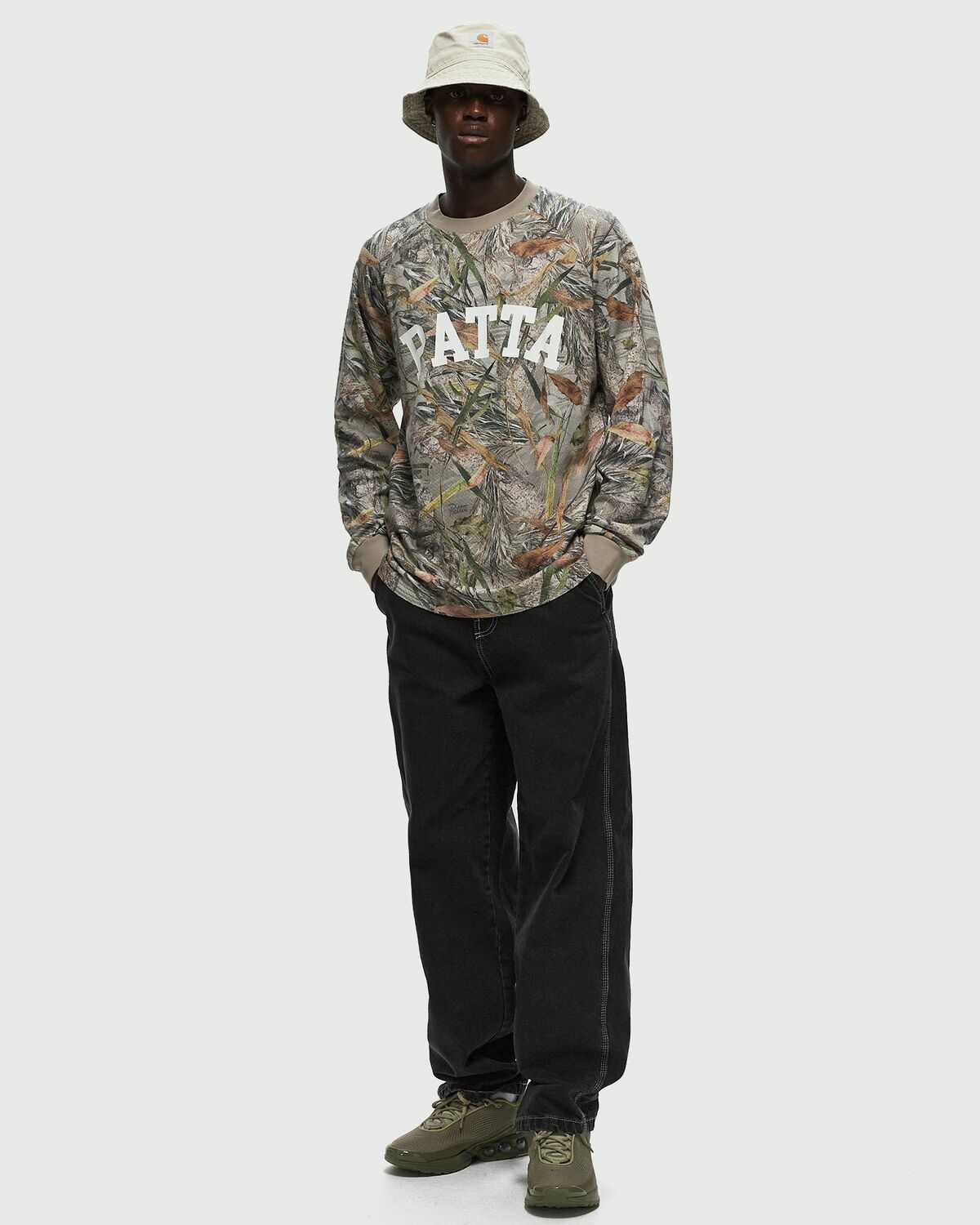 Patta Patta Nature Print Longsleeve Mesh Jersey Beige Sweatshirts