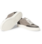 Brunello Cucinelli - Leather-Trimmed Nubuck Sneakers - Men - Gray