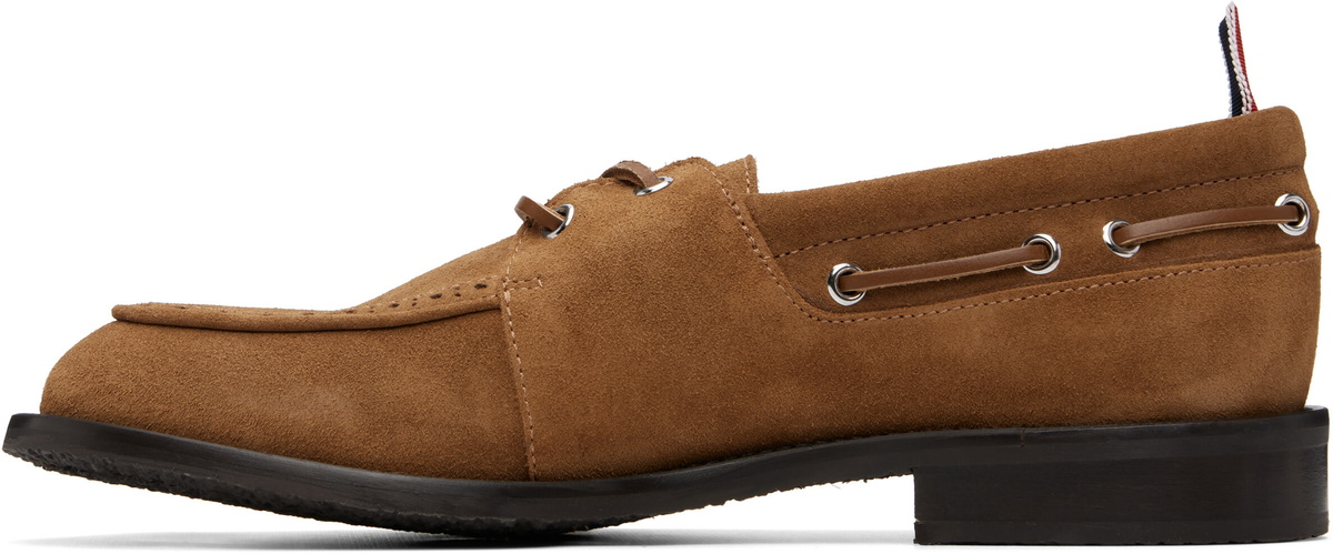 Thom Browne Brown Calf Suede Boat Shoes