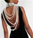 Balmain Pearl-embellished velvet gown