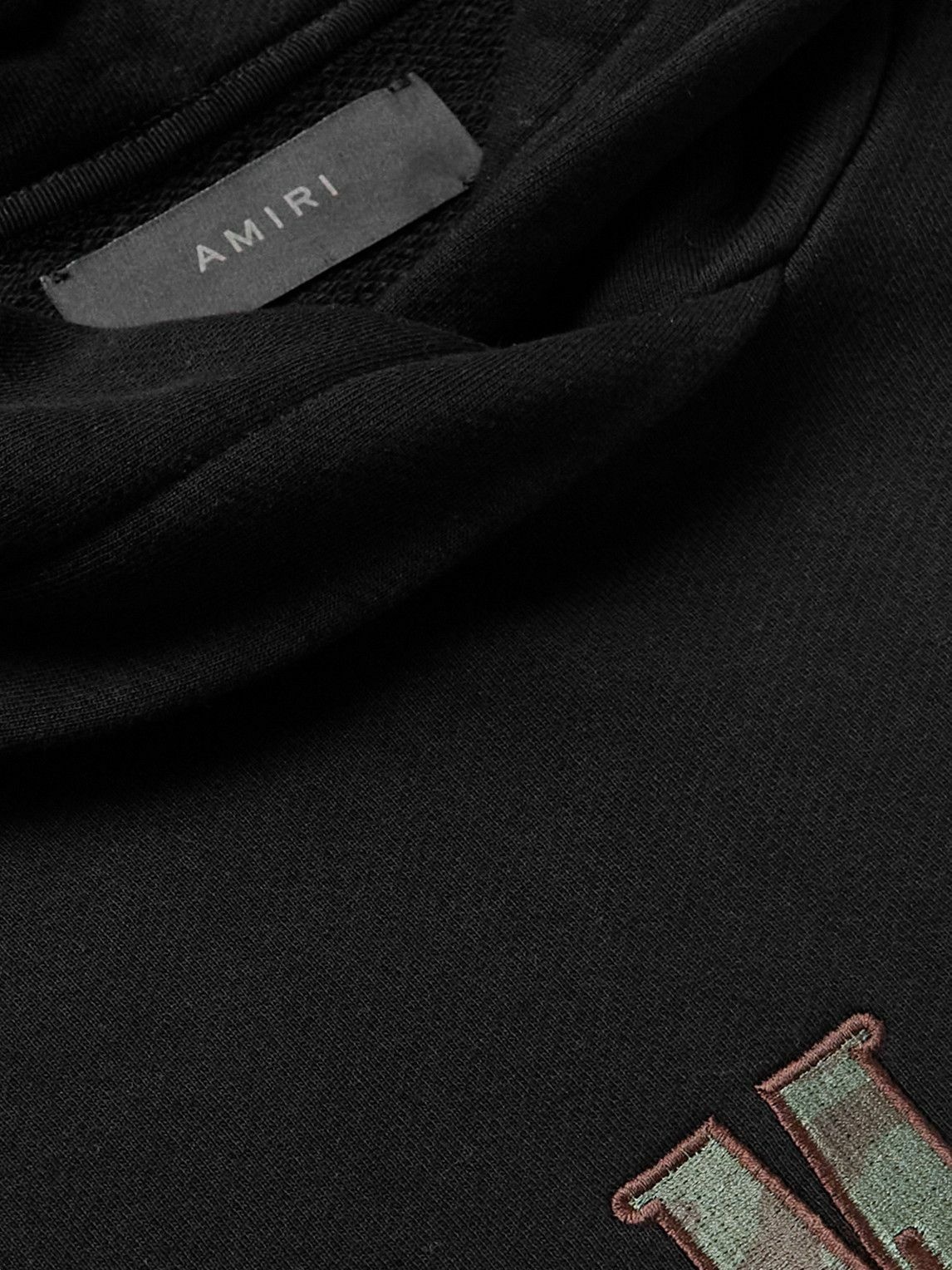 AMIRI - Logo-Appliquéd Cotton-Jersey Hoodie - Black Amiri