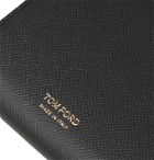 TOM FORD - Full-Grain Leather Zip-Around Wallet with Lanyard - Black