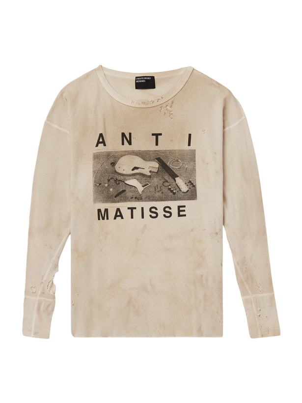 Photo: Enfants Riches Déprimés - Anti Matisse Printed Cotton-Jersey T-Shirt - Neutrals