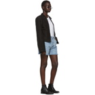 Helmut Lang Blue Denim Boy Fit Cut-Off Shorts