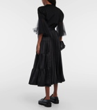 Noir Kei Ninomiya Pleated satin wrap skirt