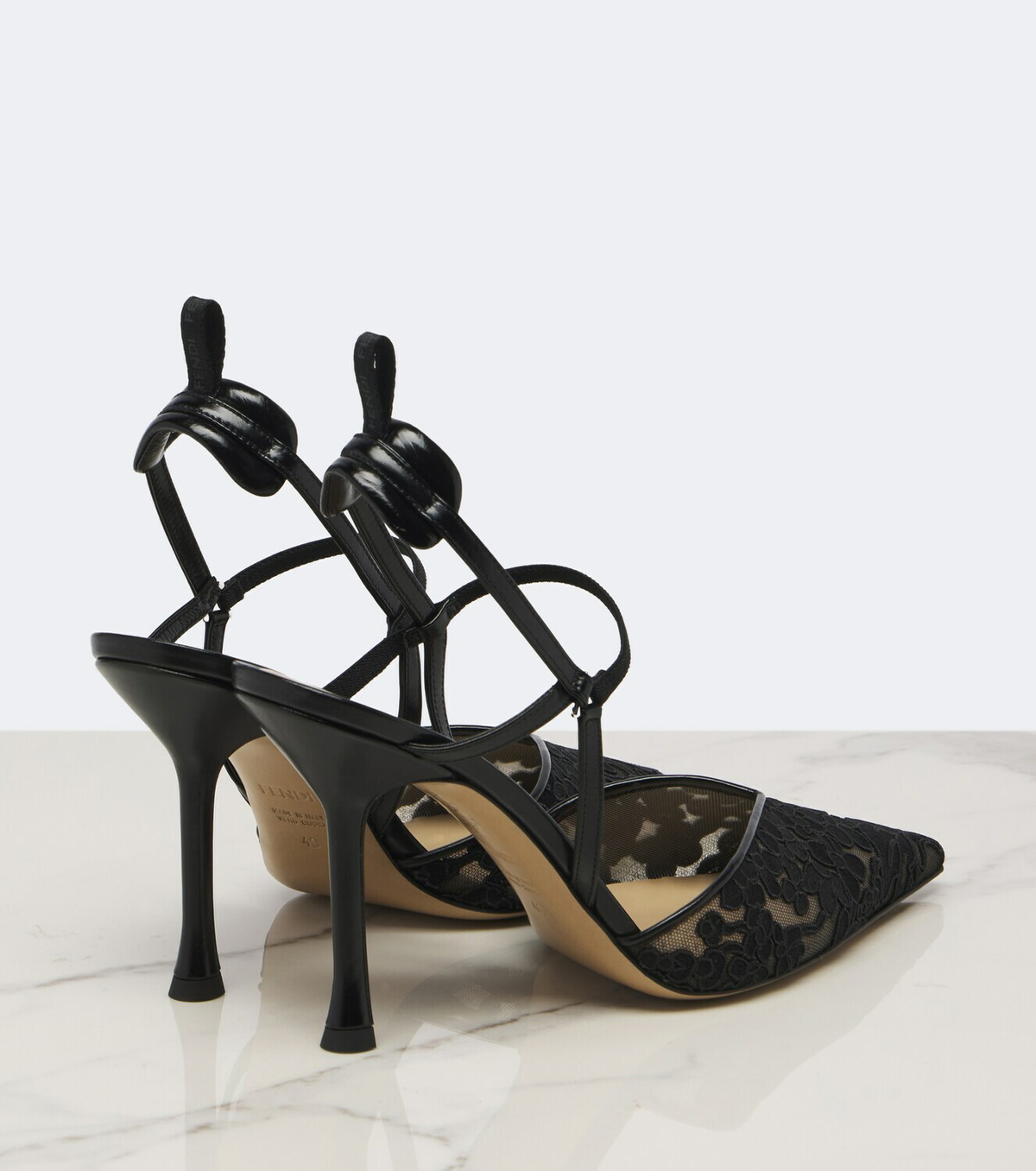 Fendi Colibrì floral lace slingback pumps
